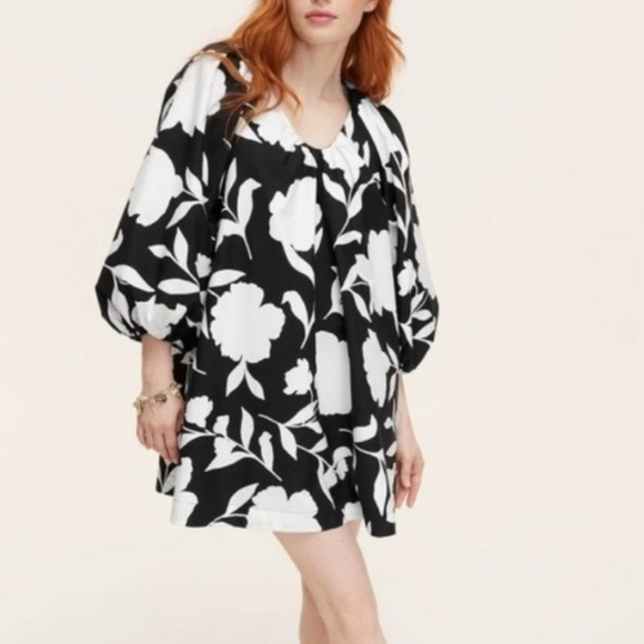 Kate Spade X Target Rose Poplin Black/White Long Sleeve Mini Dress Medium NEW - Picture 3 of 7